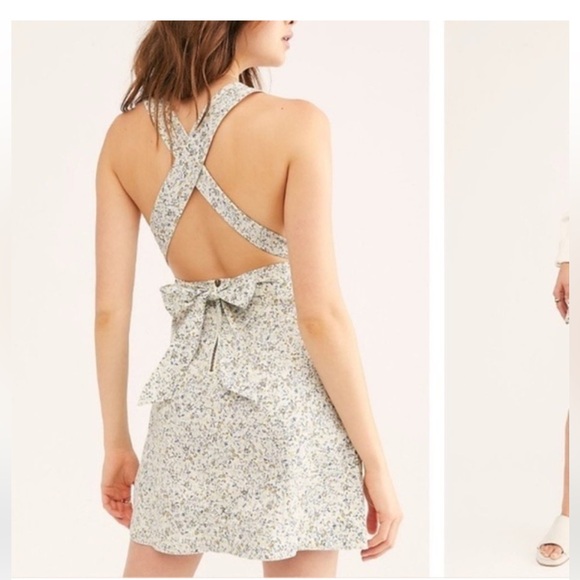 Free People Green and White Wrap Sundress - Picture 2 of 12